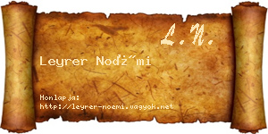 Leyrer Noémi névjegykártya