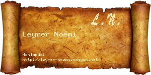 Leyrer Noémi névjegykártya